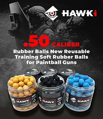 Hawki .50 Cal Training Rubber Balls For Paintball Guns 100 Pack (Black) #TOP5