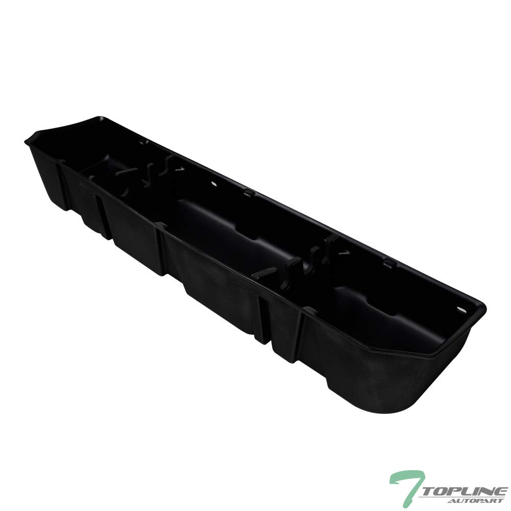 TLAPS 7422438791788 Compatible With 2015-2022 Ford 150 Supercrew / 2017-2022 F250 F350 F450 F550 Superduty Crew Cab Black Gearbox Underseat Storage Cargo Organizer Box
