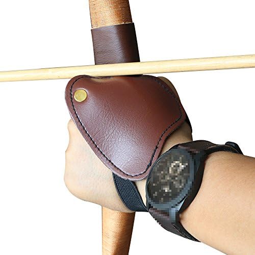 I-Sport Leather Archery Hand Guard Glove Protector Left Hand for Traditional Recurve Bow Longbow Hunting