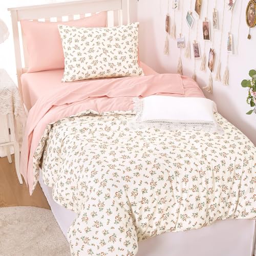 Wake In Cloud - Floral Comforter Set, Coquette Cottagecore Aesthetic
