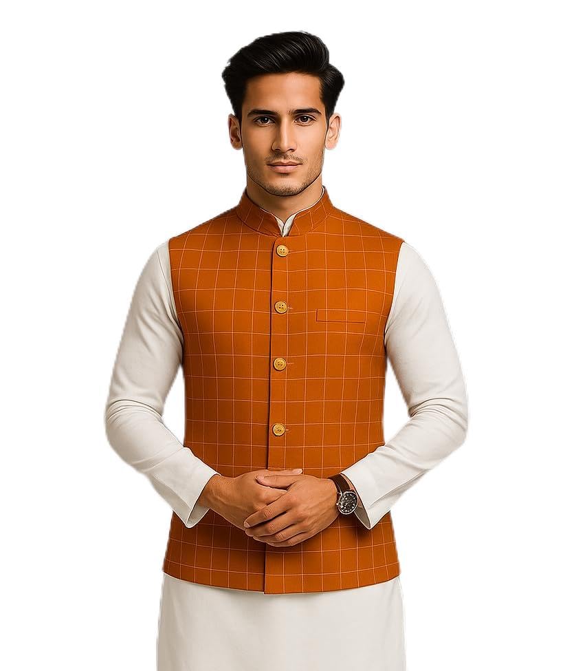 Men's Woolen Regular Fit Sleeveless Nehru Jacket | Waistcoat | Modi Jacket-picture-19