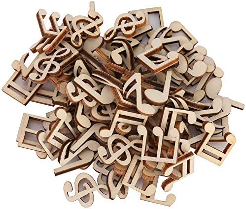 Amazon.com: JANOU 20pcs Music Notes Shaped Wood DIY Craft Cutouts ...