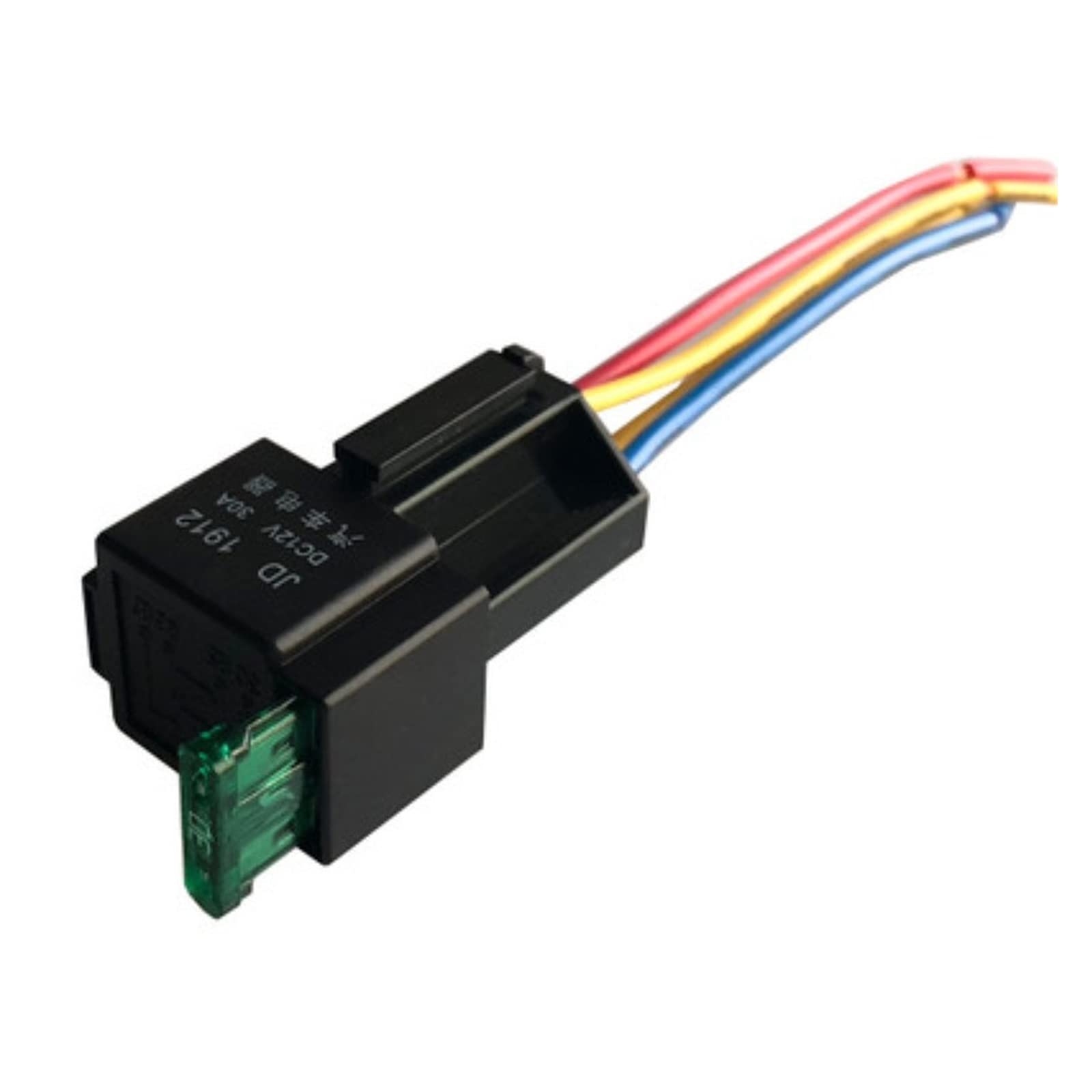 Parti elettroniche 1 set 12V auto 4 piedi Relè NO Normalmente aperto con presa fusibile media + fusibile 30A con base