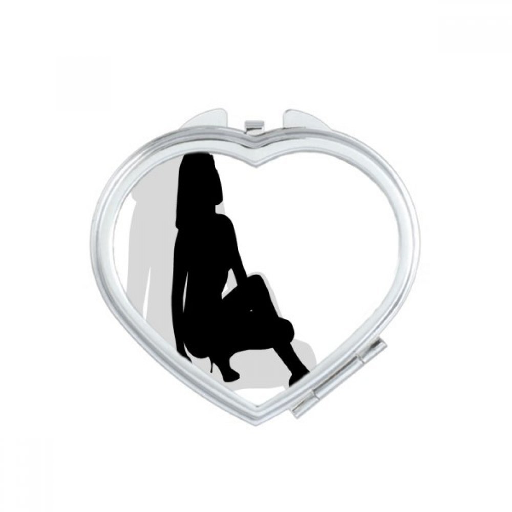 Miroir de poche Squats Coeur portable et compact multicolore fait main pour femme