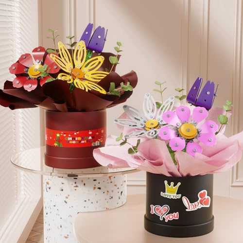 Flower Bouquet Building Kit, STEM Building Projects Toys for Boys Girls Ages 8-12, 227 Pcs DIY STEM Metal Model Assembly Build Flower Set Birthday Toys for Kids Adults 6 7 8 9 10 11 12 Years Old — view 6