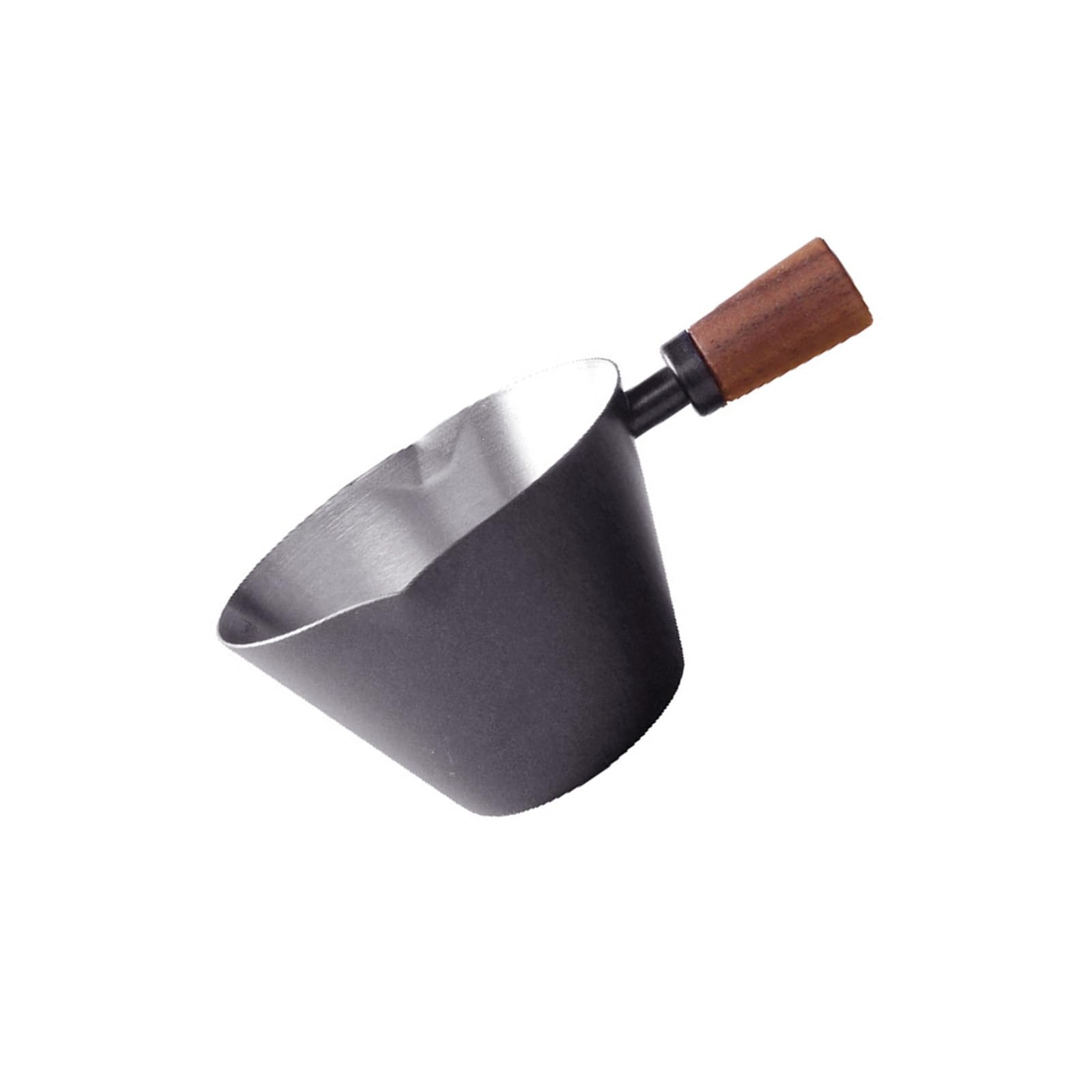 MICFENY Stainless Steel Espresso Shot Cup with Wooden Handle and Double Spouts Pouring Cup for Coffee Measuring 90ML
