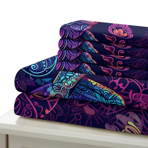 Housse de couette 220x240 Caniche fleurs lit imprimé 3D microfibre