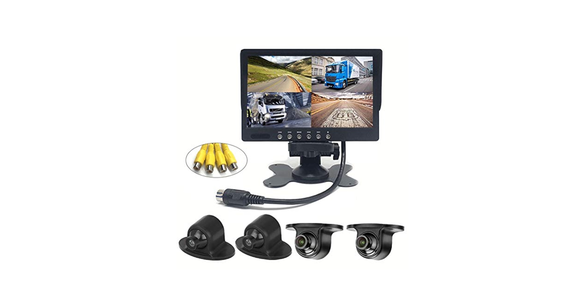 モニター デザート×4 Amazon.co.jp: ORIGINCOM 7インチ4分割モニター+車載カメラ4個