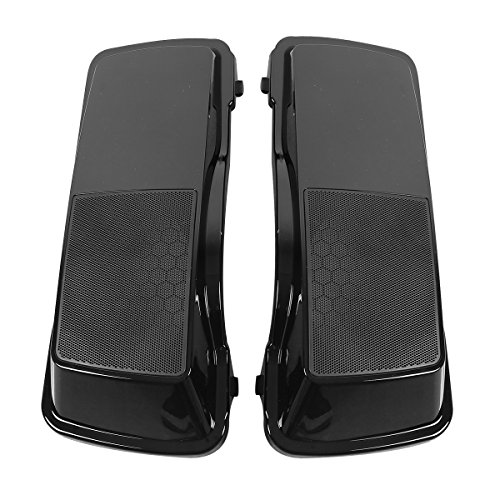 Cubiertas rígidas Vivid Black para maletas laterales con rejillas para altavoces de 6 x 9 pulgadas, compatible con Harley Davidson Touring 1993-2013 miniatura 6