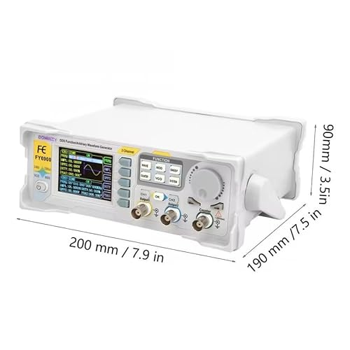 Dominty DOMINTY680030 Function Generator Ac100-240V Fy6900 60Mhz Double Channel Dds Function Arbitrary Waveform Signal Generator Frequency Meter 250Msa/S Sine Square/Triangle/Pulse/Sawtooth Wave/Staircase Wave thumb #2