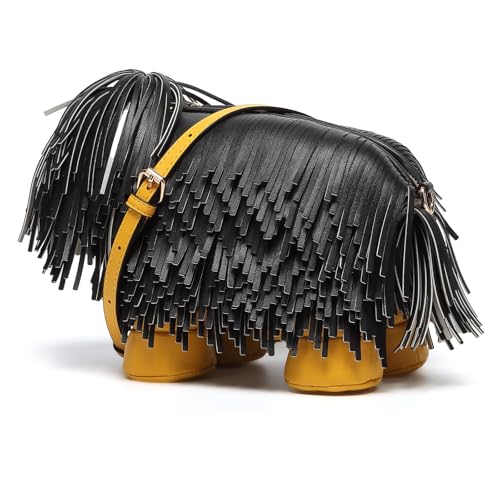 Image of Women PU Leather Unique Novelty Dog Shaped Crossbody Shoulder Bag Handbag Purse