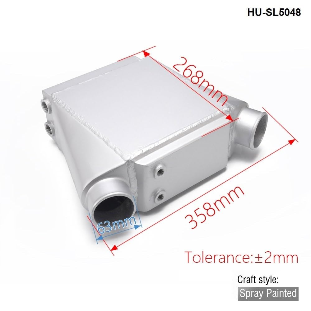 Chłodnica intercooler Intercooler do turbiny 15" X 11" X 4,5" Wlot/wylot: 2,5" WLOT WODY DO POWIETRZA MONTAŻ PRZEDNI ALUMINIOWY INTERCOOLER TURBO HU-SL5048(Polished)