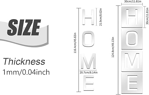 Miniatura 3 de XYRuiHang Calcomanías de pared de espejo acrílico con letras recortadas, letrero del alfabeto para el hogar, calcomanías de decoración de granja