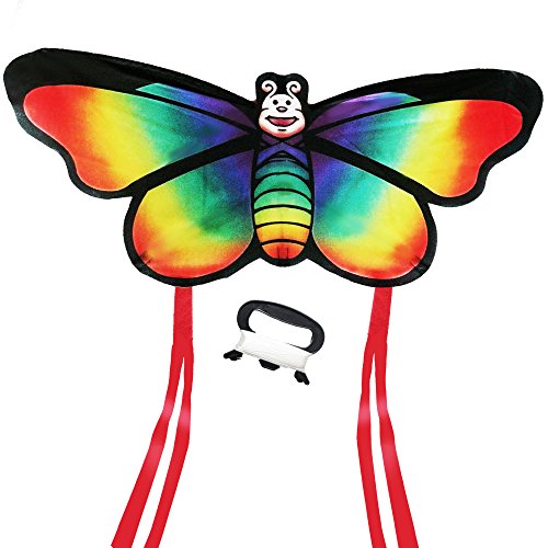 AGREATLIFE Riesiger Schmetterling-Leichtwinddrache mit 50m Drachenschnur - Lenkdrachen Windvogel für Kinder - Flugdrachen Einleiner - inkl. eBook zum Download - Allerbeste Flugeigenschaften