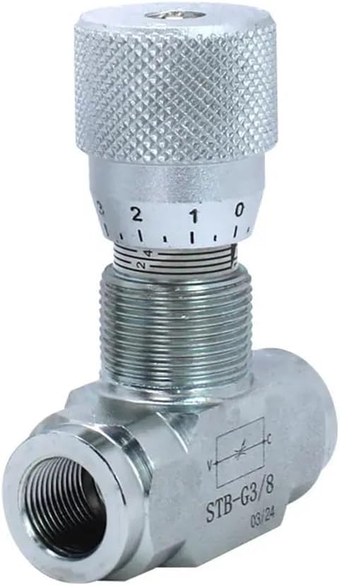 Valve, STB G1/4 G3/8 Bi-Directional Flow Restrictor Hydraulic Valve Carbon Steel Flow Control Valve for Hydraulic 1pc(STB-G3-8)
