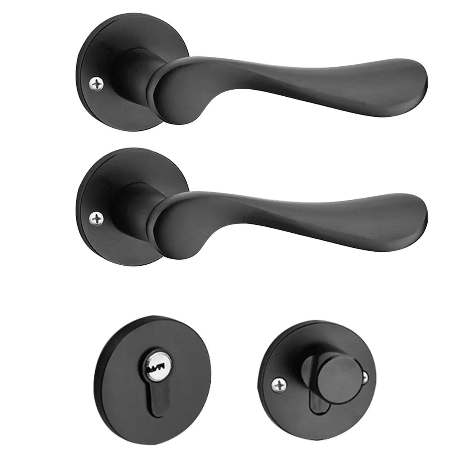 Sxolcoufoh Curve Inner Door Handle Lock With Key 1Pcs(Curve)