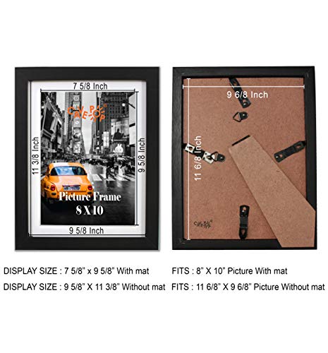 CAVEPOP 8x10 Black Picture Frames 5-Sets, Made to Display (9.5 x 11.5 Ivory Color Mat 8x10”) Collage Picture Frame Sets