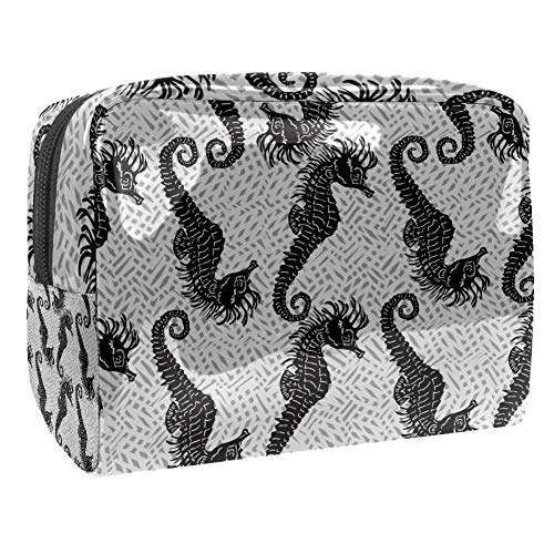 Preisvergleich Produktbild Make-up-Tasche mit Seepferdchen-Motiv, Kunststoff, für Damen, Abendtasche