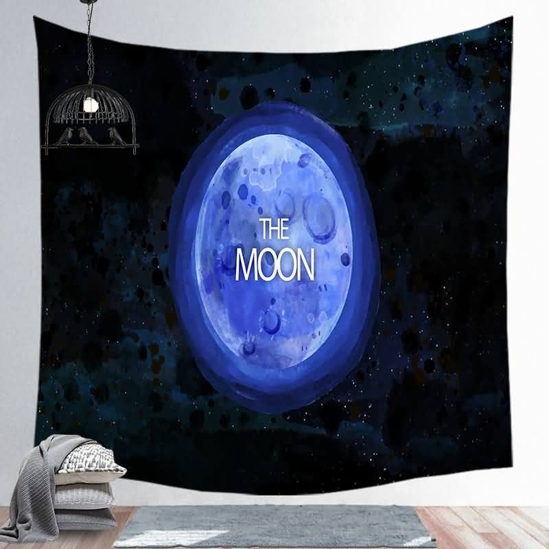 EHOMERY Wall Covering Bedroom Wall Covering For Kitchen Blue Moon Tapestry Bedroom Decor Realistic Nature Tapestry Wall Hanging Blanket Living Room Bedroom Art Décor 150X150Cm