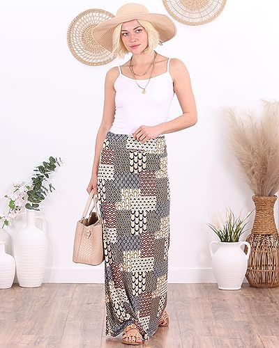 Image of Popana Long Maxi Skirt for Women, Flowy Long Skirts for Women | High Waisted Soft Trendy Rayon, Sundress Convertible Skirt, Long Length Bodycon Maxi Skirt, Petite and Plus Size