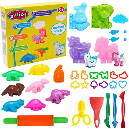 Play Dough Sets for Kids,Play doh Tools 46piece,Various Animal Molds, Playdough Accessories,Assorted Colors,Playdough Sets for Kids