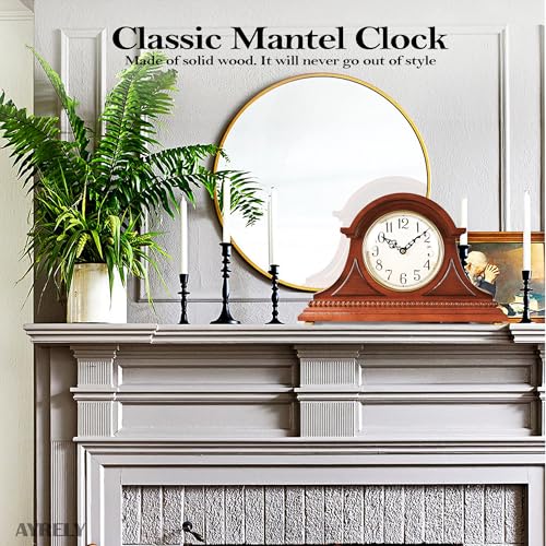 AYRELY® Grandfather Mantel Clock with Hour/Quarter-Hour Chime, Elegant Wooden Frame, Table Clocks Battery Operated, Desk Shelf Vintage Clock for Living Room,Home Decor Gift - Image 6
