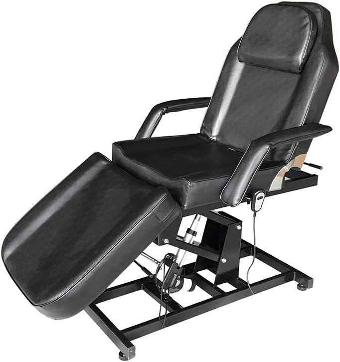 Electric Adjustable Massage Table Beauty Salon Chair Treatment Tattoo Facial Therapy Couch Bed, Black
