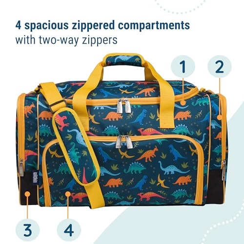 Image of Wildkin Kids Weekender Duffel Bag - Carry-On Size for School, Travel, & Sleepovers