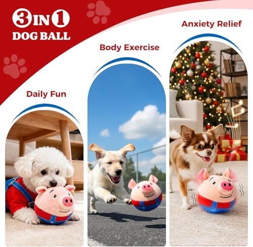Aktiv Bewegliches Haustier Plüschtier, Sprechendes Bewegliches Hundespielzeug, Interaktives Hundespielzeug, Shake Bounce Langeweile Spielzeug, Hundetrainingsball Haustier Bissfestes Spielzeug für