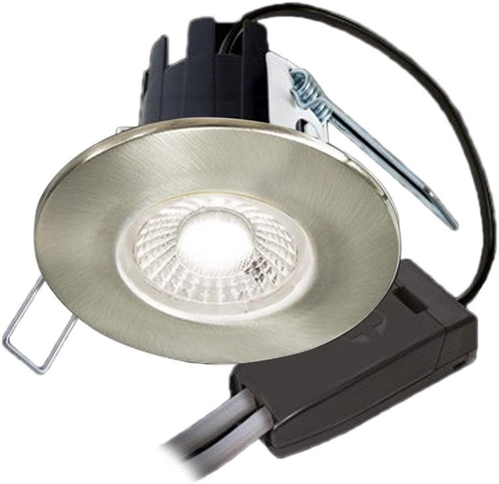 CollingwoodDLT388BS5530 H2 Lite T Brushed Steel 6W LED Downlight with Terminal Block 55 Degree - Warm White.