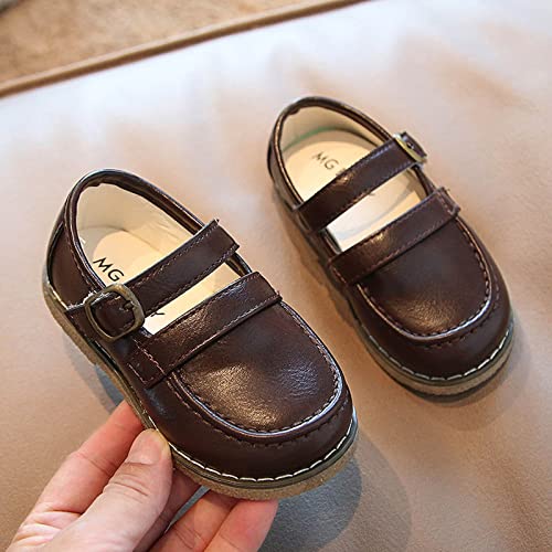 Fashion Autumn Girls Casual Shoes Flat Round Toe Lightweight Solid Color Buckle Dress Shoes Simple Kids Fuzzy Boots2