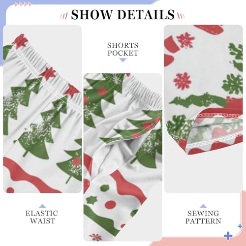 Boys' Pants Flowers Leaves Stripe Christmas Long Bottoms Jogger Pants Elastic Waist Trousers with Pockets S-XL4