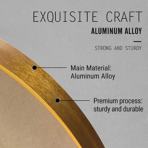 Neutype 36" Round Mirror Gold Circle Mirror For Wall Mirror Large Bathroom Mirror For Wall Mounted Vanity Mirrors With Aluminum Alloy Frame Hanging Decorative Mirrors For Bathroom Bedroom Entryway #TOP4