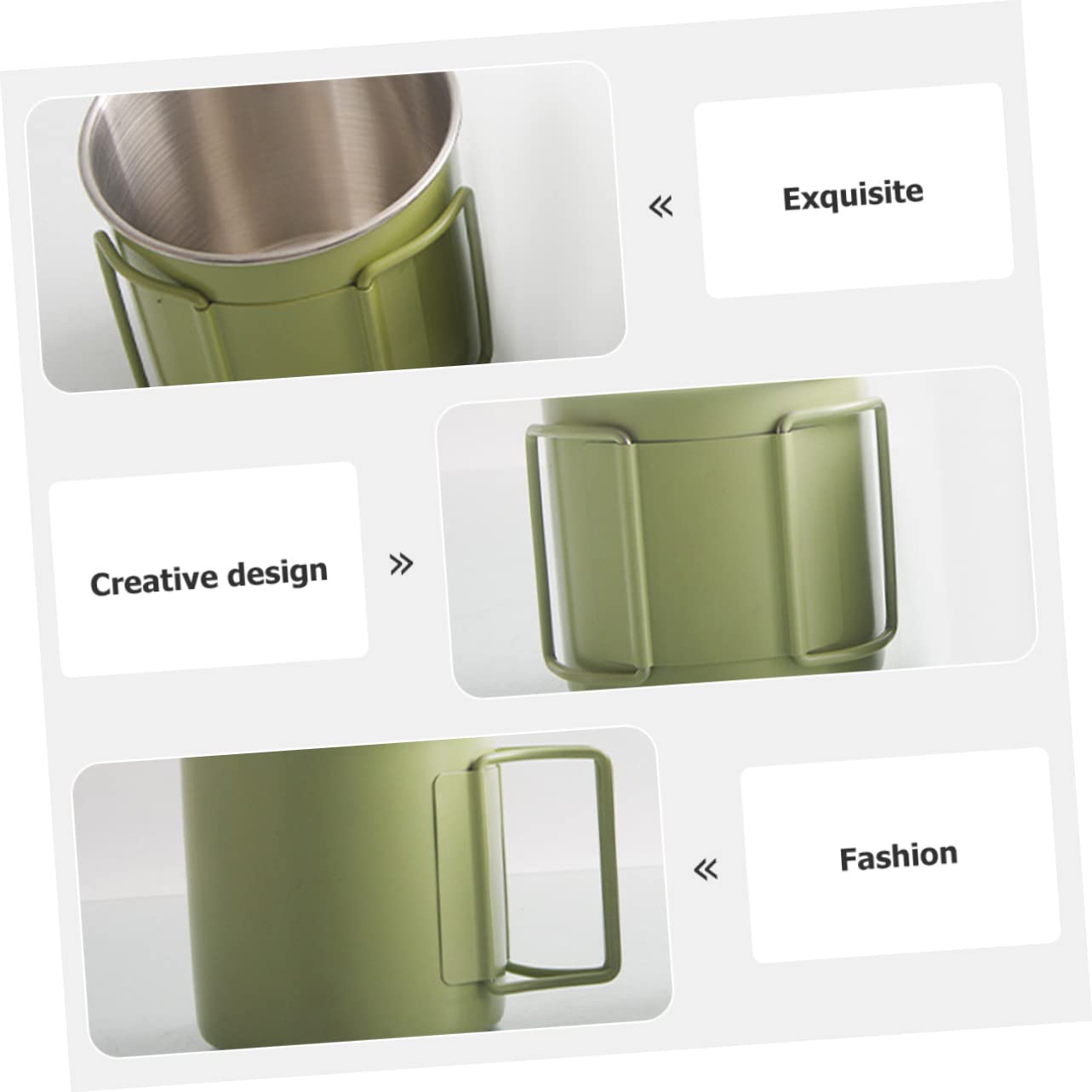 VANZACK 5stücke Faltbarer Campingbecher Mit Griff Multifunktionale Outdoor Tasse Für Wasser Kaffee Und Getränke Tragbar Und Leicht Für Camping Und Grün