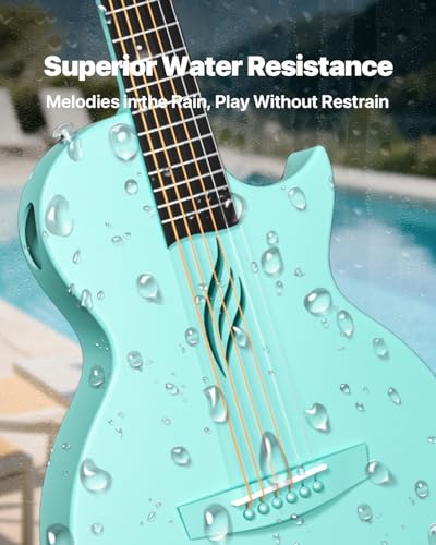 Image of Enya NOVA GO 35-Inch Carbon Fiber Travel Acoustic Guitar, Blue | Lightweight 3.7 lbs Design, Moisture-Resistant Body, Easy to Carry for Adults and Beginners, Gig Bag and Accessories Included