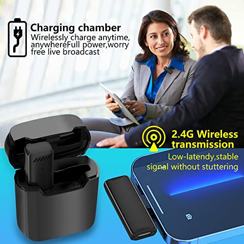 Florsol FL-MKF-1PACK Wireless Lavalier Lapel Microphone For Iphone Ipad,Mini Microphone With Portable Charging Case,65Ft Long Distance Transmission Wireless Mic,Auto-Sync No App Or Bluetooth Needed thumb #4