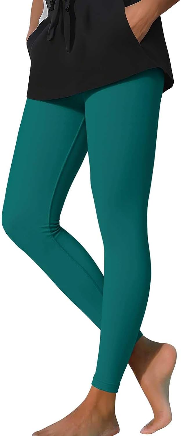 High Waisted Leggings for Women Tummy Control Buttery Soft Yoga Pants Solid Color Gym Workout Running Trendy Pant