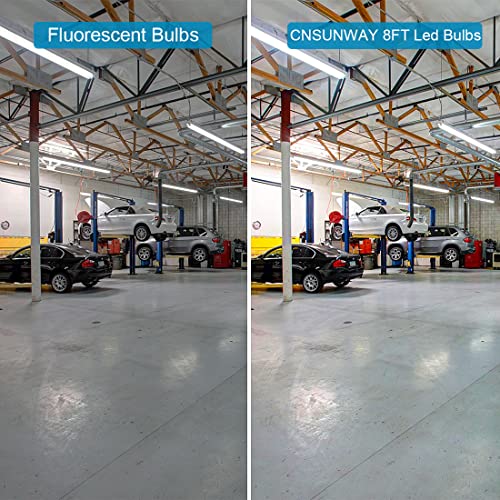 (Pack Of 25) Cnsunway 8Ft Led Bulbs, 45W 5400Lm 6000K Super Bright White, Clear Cover, Fa8 Single Pin Led Tube Lights, Ballast Bypass, T8 T10 T12 Fluorescent Light Bulbs Replacement, Etl Listed #TOP4