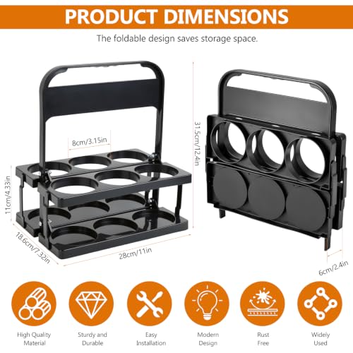 Porte-Bouteilles Pliables et Portables pour 6 Bouteilles (27 x 18 x 31 cm) – vue 2