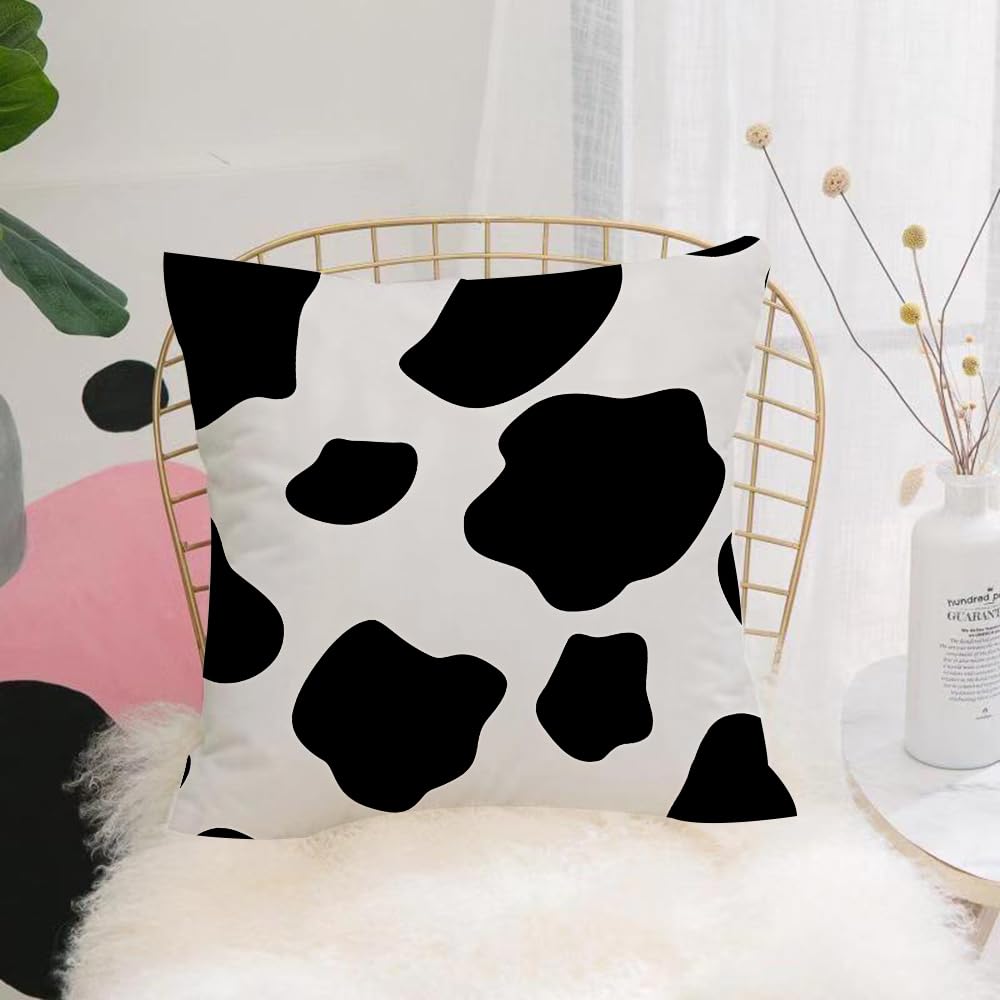 HYMSXW Cushion Cover,Throw Pillow Case Home Decorative for Living Room Bedroom Sofa Chair 20X20 Inch,Classic black and white irregular cow pattern,Pillowcase 50X50cm