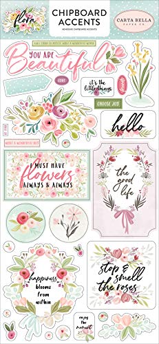 Carta Bella Paper Company Flora no.3 6x13 Accents chipboard, teal, pink, purple, green, blue