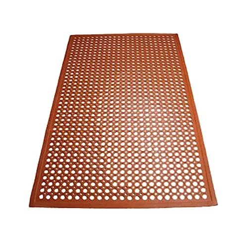 Winco Anti-Fatigue Floor Mat, 3-Feet by 5-Feet by 1/2-Inch, Grease-Resistant Red, Medium