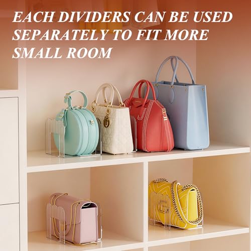 GlowSai Handtaschen Trenner Aufbewahrung 2 Set, Verstellbare Taschen Organizer Schrank,Handtaschenorganizer Taschenständer, Regaltrenner für Bücher Clutch Tragetaschen