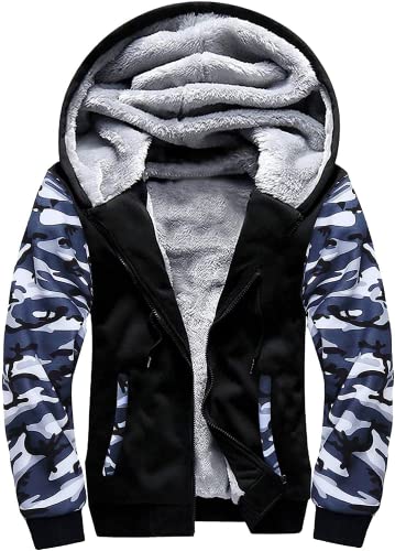 Herren Winter Hoodie Gefüttert - Warme Sweatjacke Mit Kapuze Tansozer