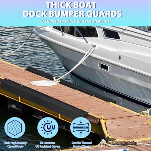 WTMORE Boat Dock Bumpers, 58" Dock Fenders Bumpers, Dock Pole Bumpers, Dock Post Bumpers for Docking Edges, Piling, Horizontal Deck, Vertical Poles, or Pier Fenders Black (4 Pack) by WTMORE - Image 4