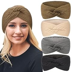 4 Pcs Knitted Cross Style: White, Light Grey, Khaki, Black