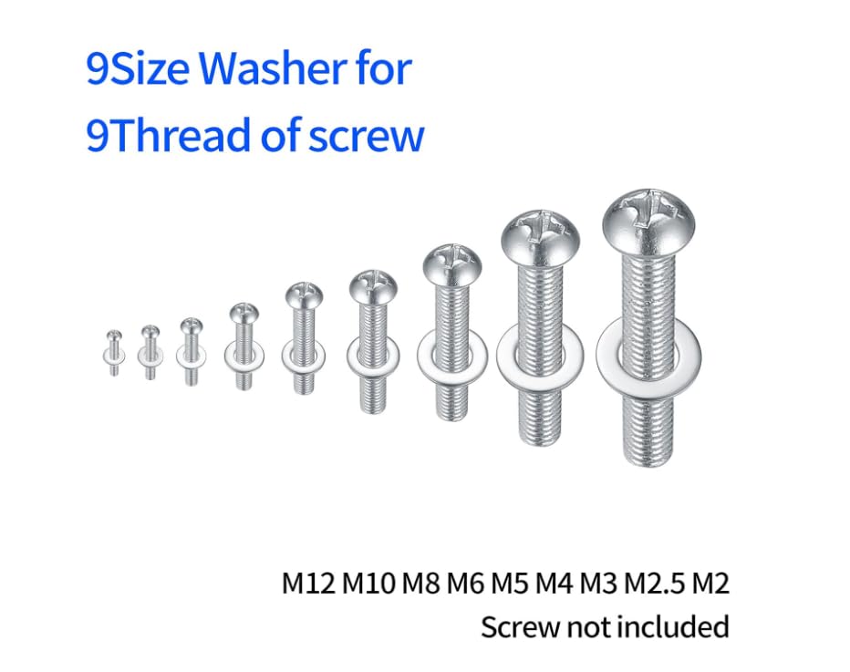 Set 684 Rondelle Piatte In Acciaio Inox - 9 Misure Da M2 A M12 Per Riparazioni E Fai Da Te - Foto 7