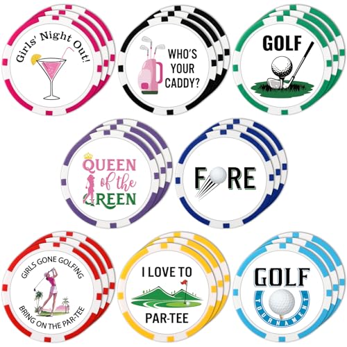 Sosation 24 Pcs Personalized Golf Ball Marker Funny Poker Chip