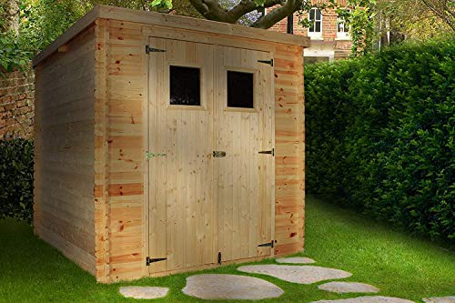 TIMBELA Gartenhaus Holz - Geräteschuppen Holz - Gerätehaus mit Boden Imprägnierte B204xL204xH202 cm/ 3.53 m2 - Fahrrad… – Bild 4