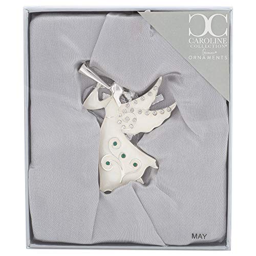 Roman May Birthstone White Trumpet Angel 3 X 2 Zinc Alloy Decorative Hanging Tree Christmas Ornament #TOP5